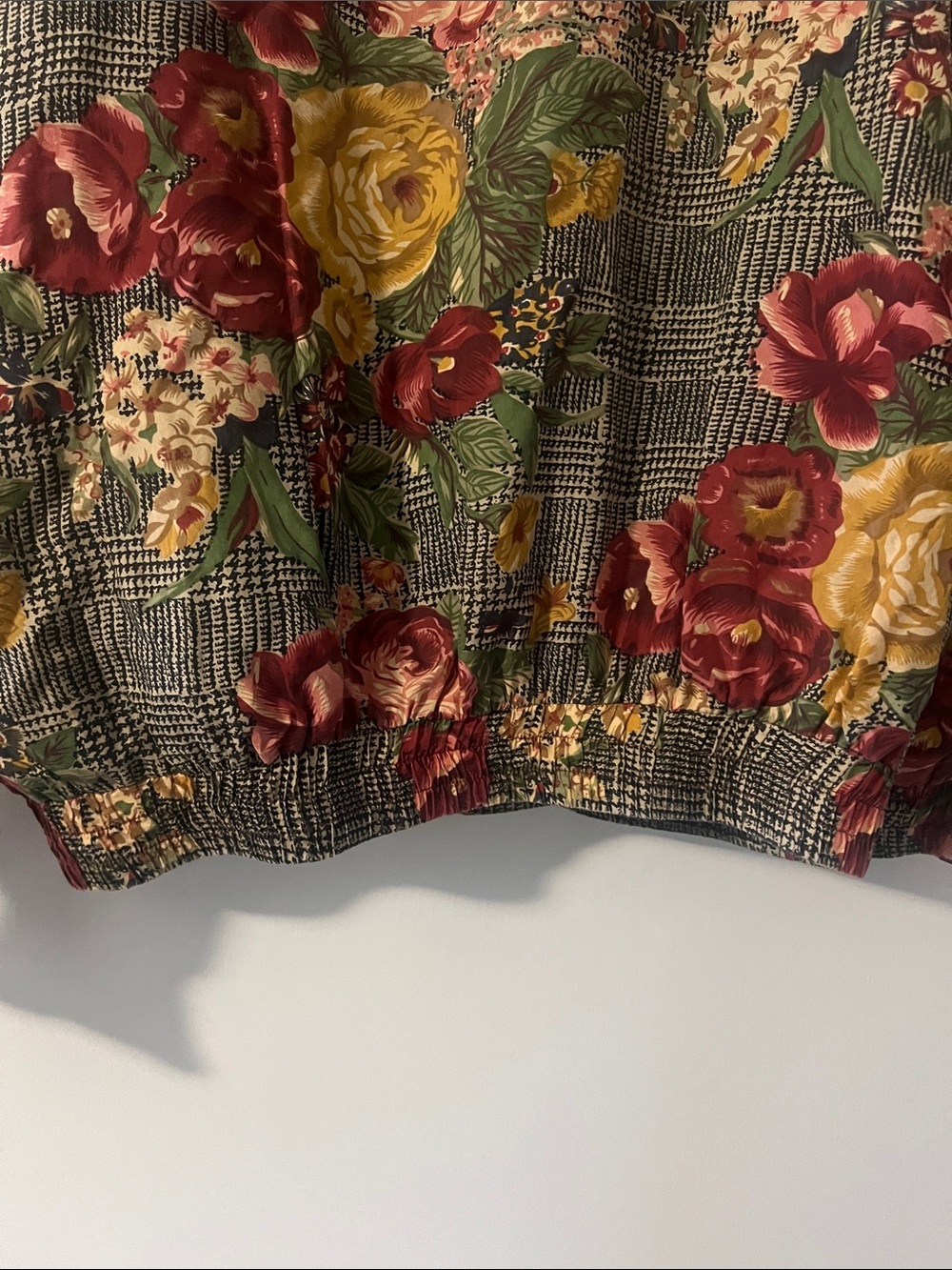 Vintage 90s Bogari Floral 100% Silk Zip Up Bomber Jacket Size Medium - Picture 8 of 8